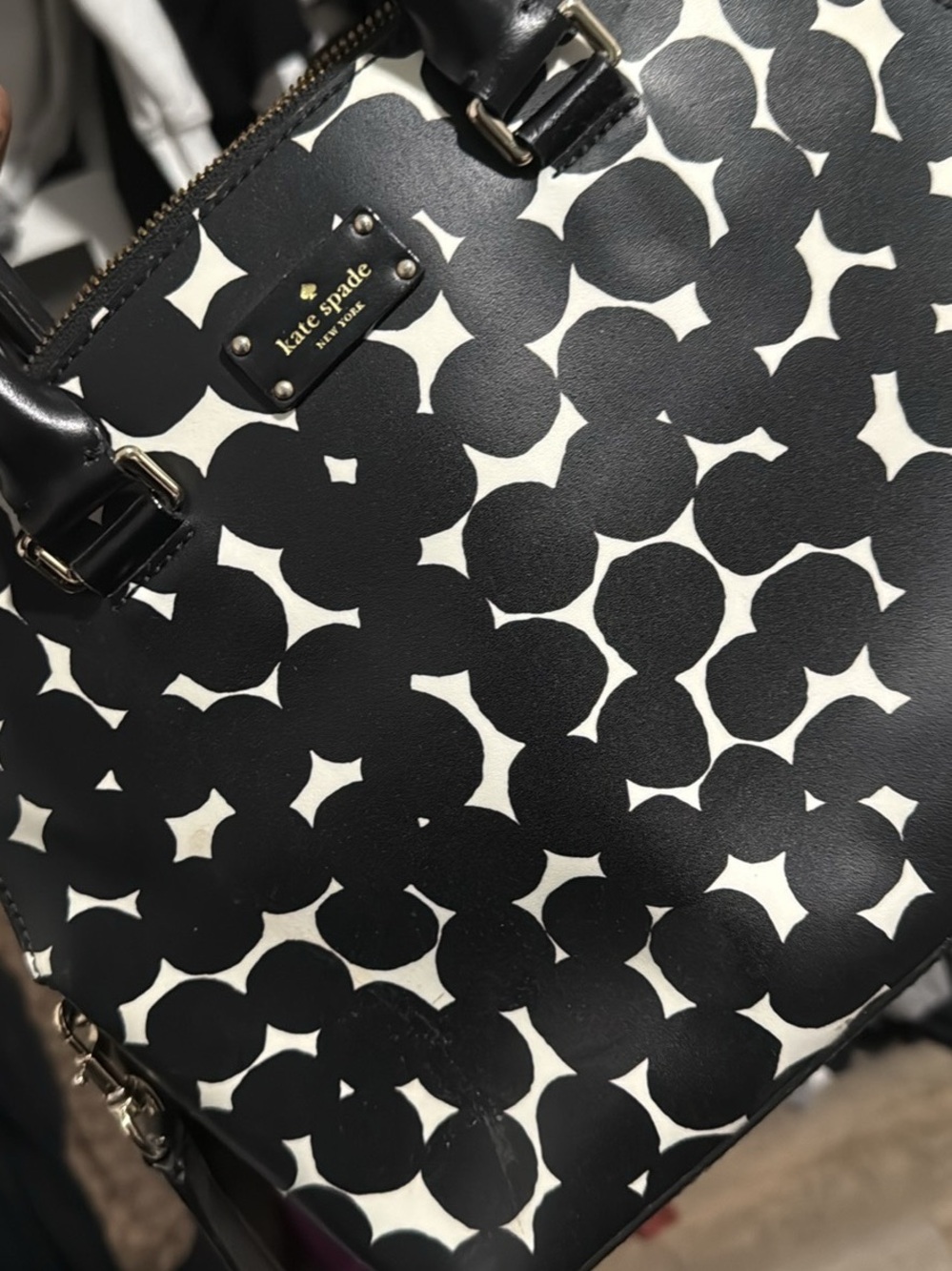 kate spade Black & White Dot-Print Tote